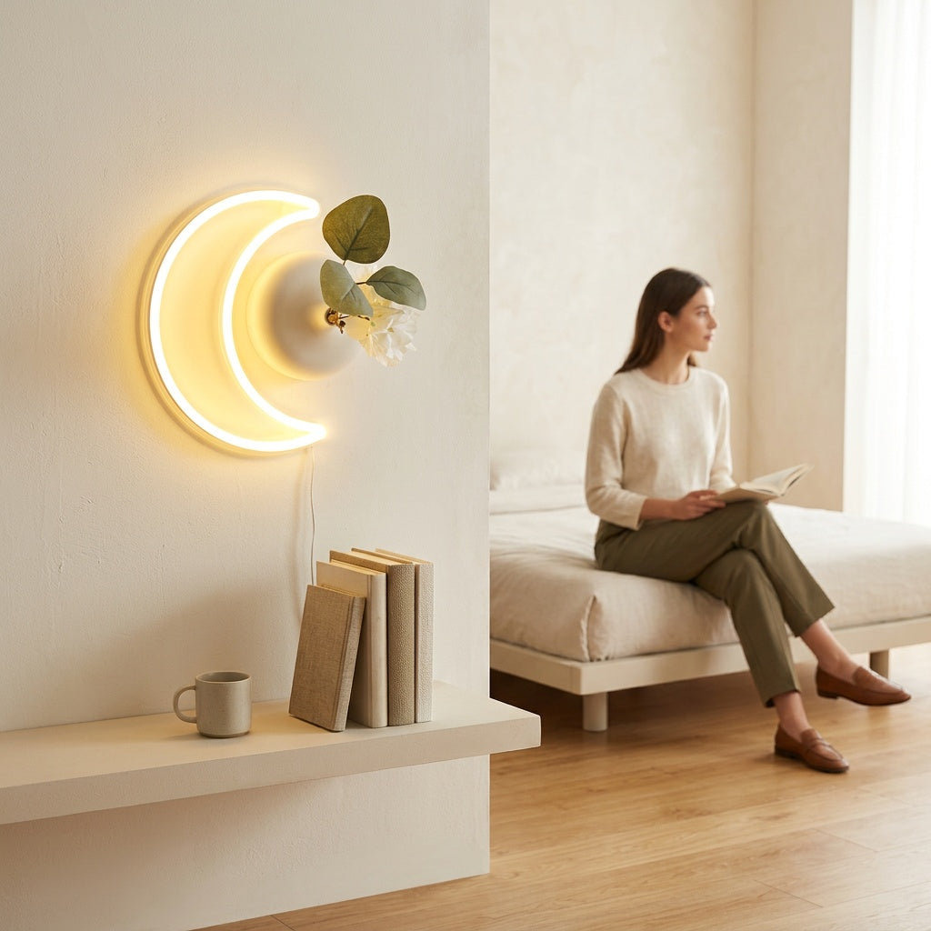 Moon Neon Light - Glowing Lunar Wall Decor