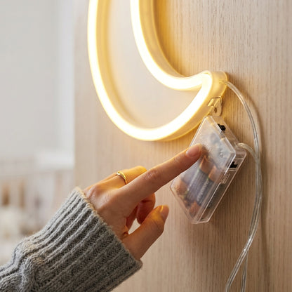 Moon Neon Light - Glowing Lunar Wall Decor